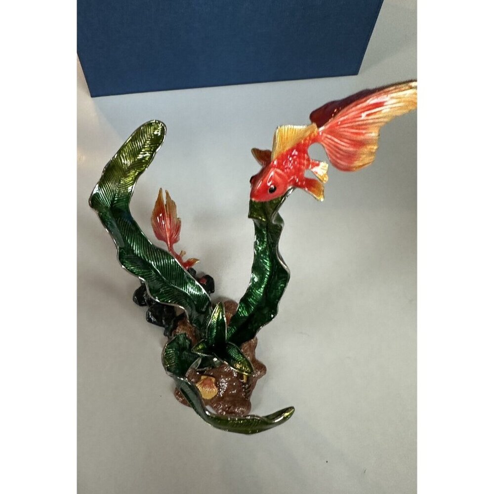 $178 Jere Goldfish Fish & Reef Wine Bottle Holder, Luxury Barware - Picture 6 of 10
